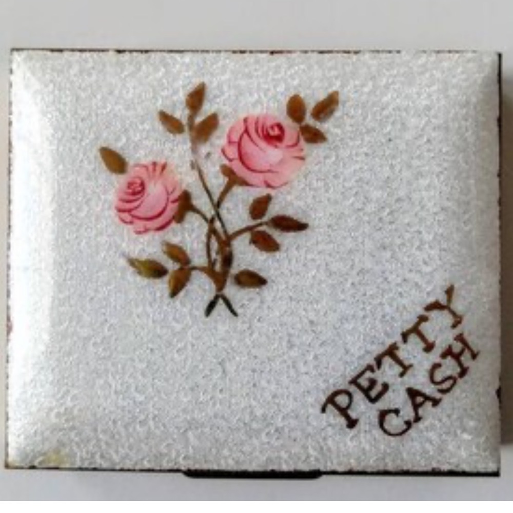 Vintage Guilloche Coin Purse Compact Enamel